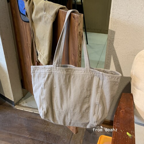 泥匠灰~慵懒风大容量复古帆布包 日系男简约托特包休闲单肩包女生