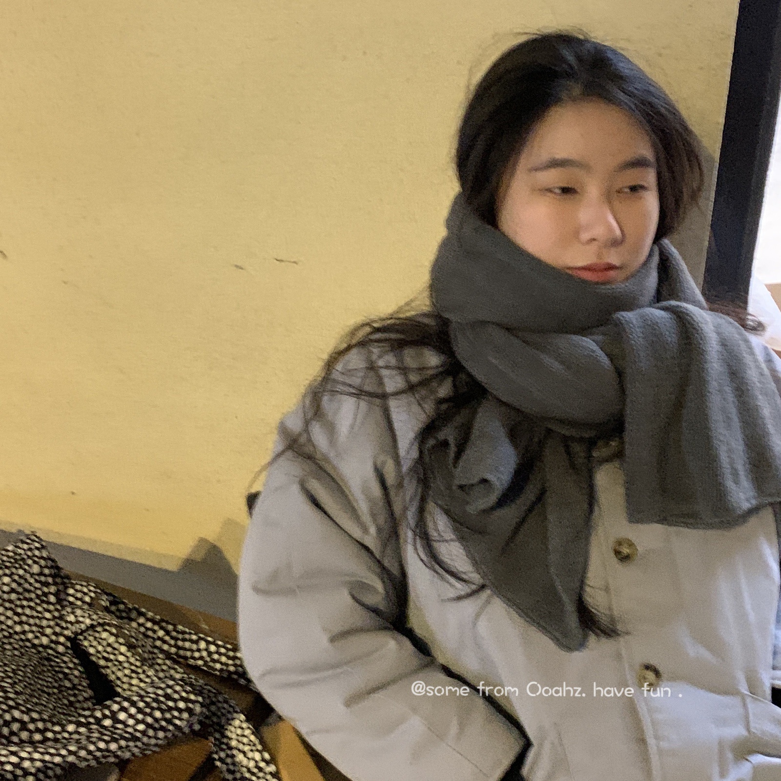 无di百搭素颜情侣款仿羊绒大围巾