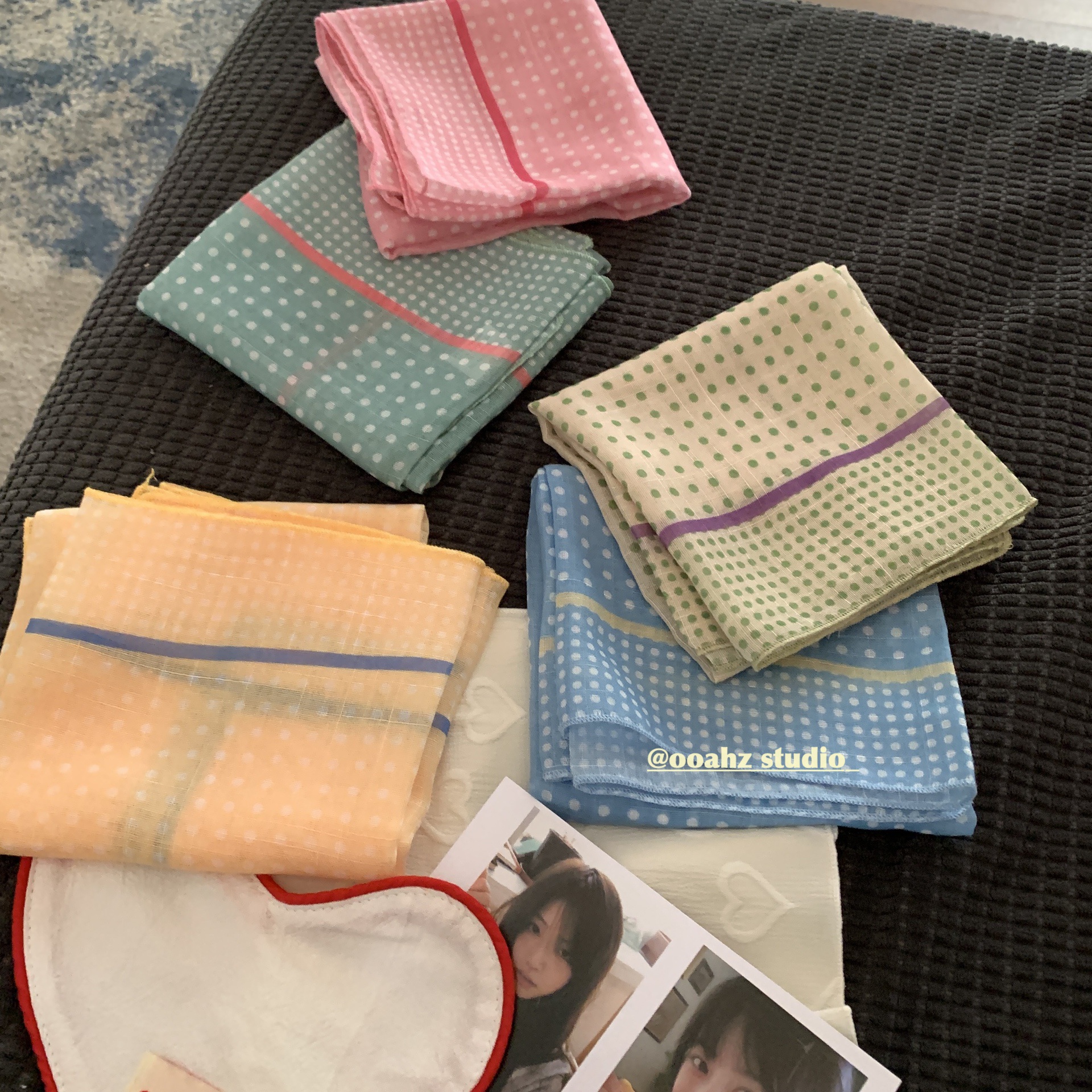 古早ccd~波尔卡圆点包头丝巾女春夏2025初秋甜美可爱百搭小方巾