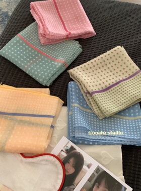 古早ccd~波尔卡圆点包头丝巾女春夏2025初秋甜美可爱百搭小方巾