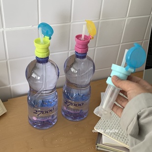 露思自用~硅胶吸管盖矿泉水瓶盖转换头 儿童防呛外出便携防漏配件