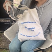 ins薄款 法式 坯布袋女帆布包包 韩国垂感百搭字母单肩包 邂逅巴黎