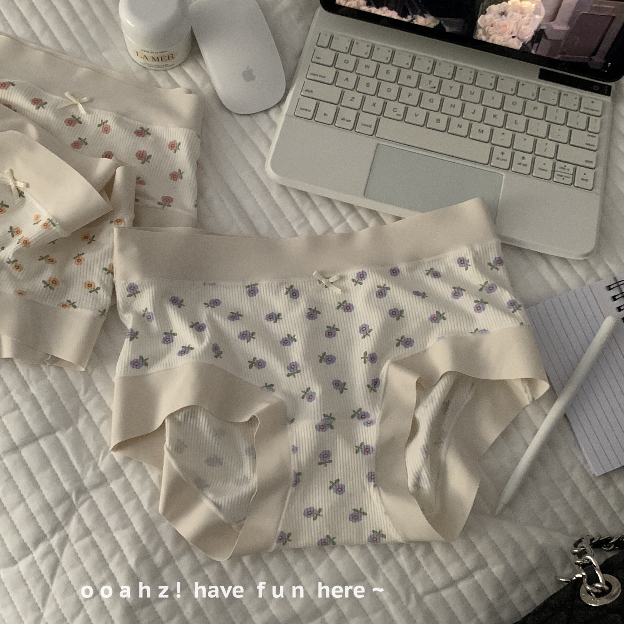 那些花儿～碎花螺纹印花包臀无痕裸感内裤 透气亲肤女中腰三角裤,女士内衣/男士内衣/家居服,女三角裤,淘宝优惠券,粉丝福利购,淘宝优惠卷