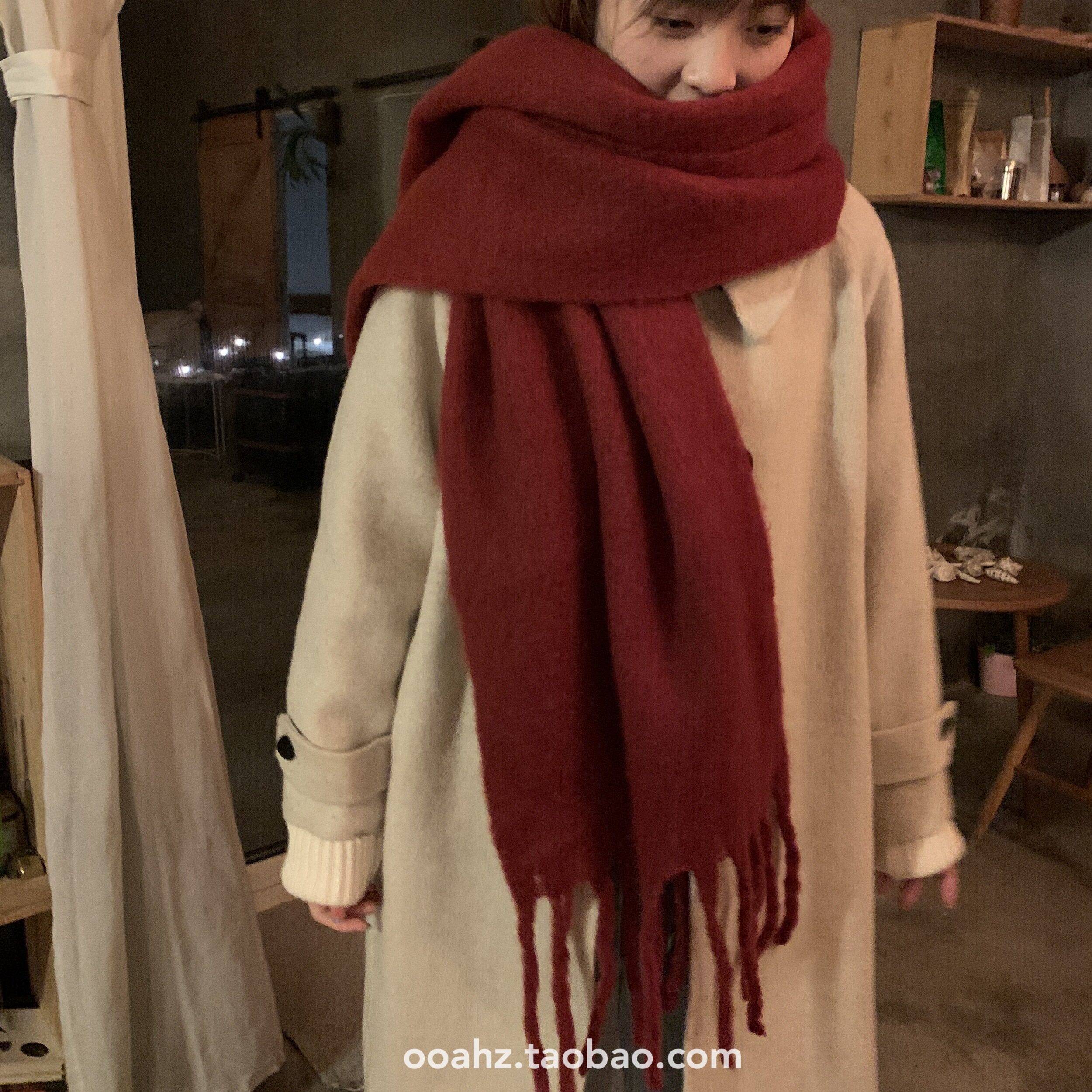 好热好热～圣诞好运红仿马海毛 ooahz自制韩国厚实情侣款纯色围巾,服饰配件/皮带/帽子/围巾,围巾/丝巾/披肩,淘宝优惠券,粉丝福利购,淘宝优惠卷