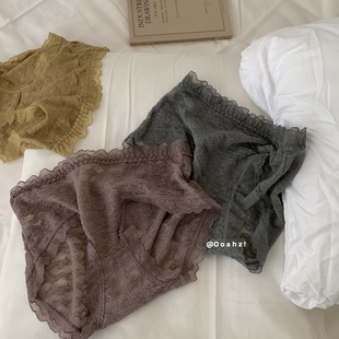 微透纯棉裆三角裤 全蕾丝法式 包臀性感低腰女内裤 我呢永远明媚