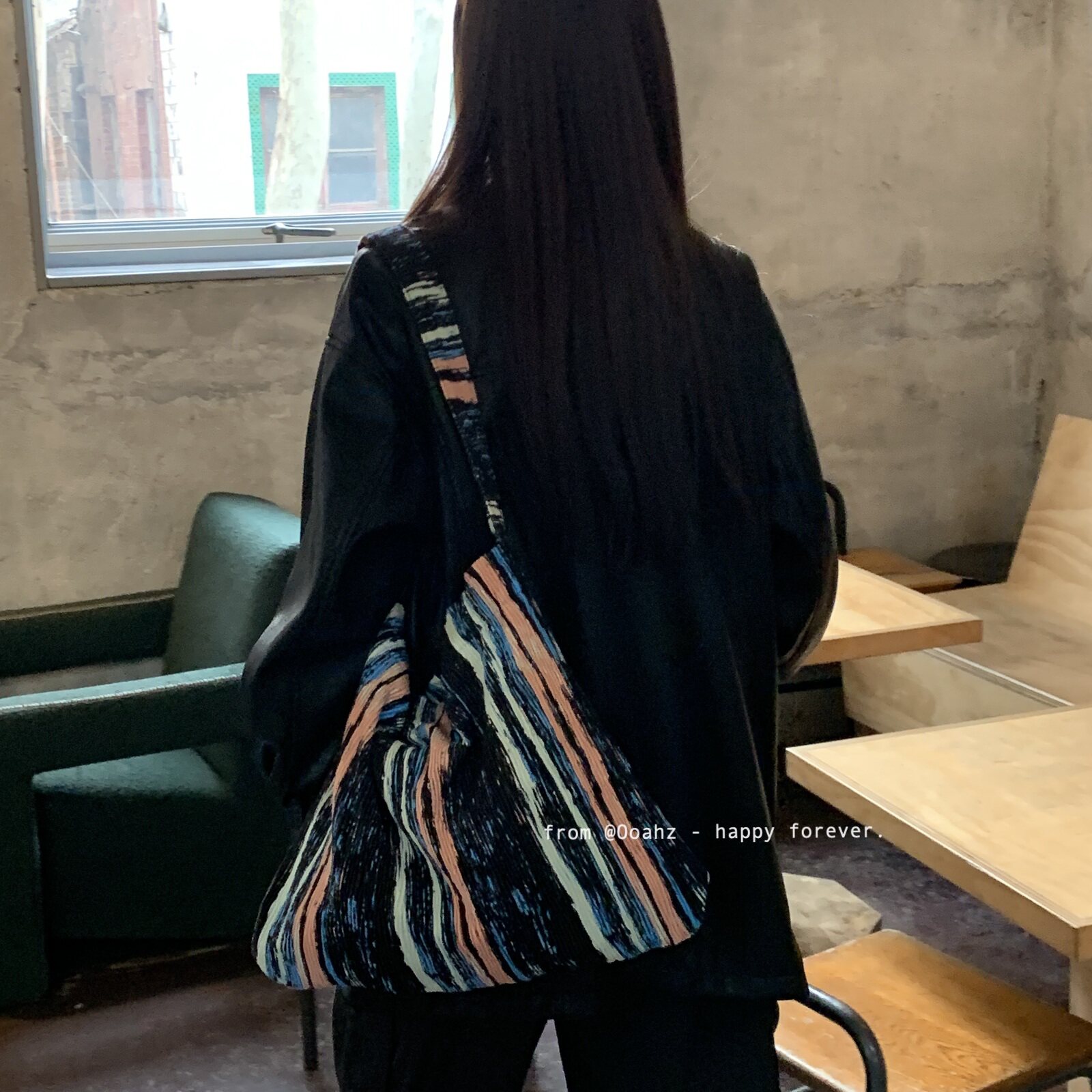 "春和景明"丝绒面料~韩国碎花包ins褶皱布袋大容量单肩包女帆布包