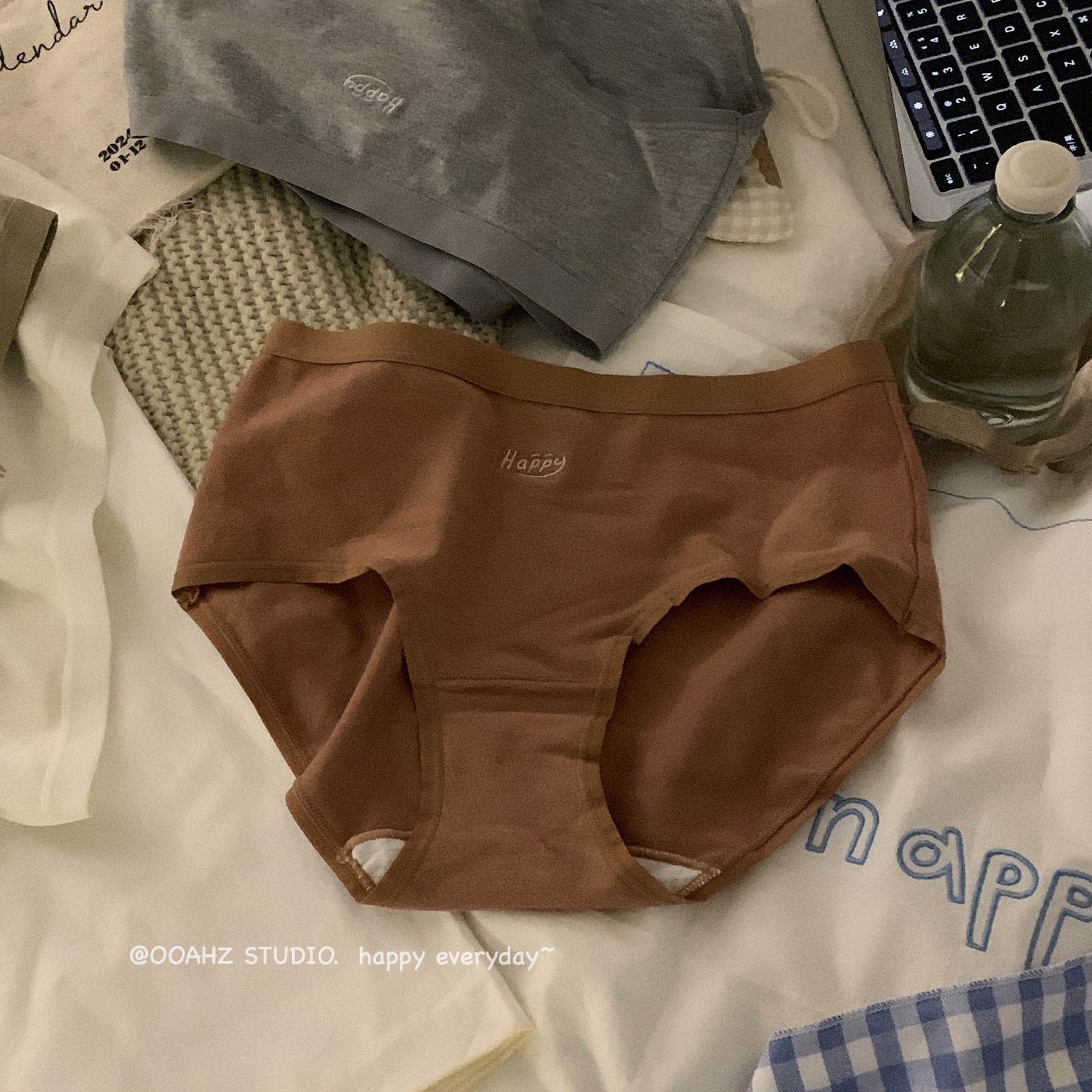 磨毛保暖纯色简约慵懒系内裤