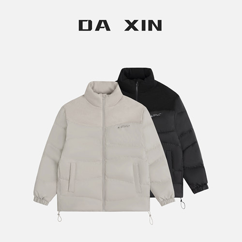 DA XIN秋冬时尚拼接防寒白鸭绒立领羽绒服潮流休闲百搭保暖外套男