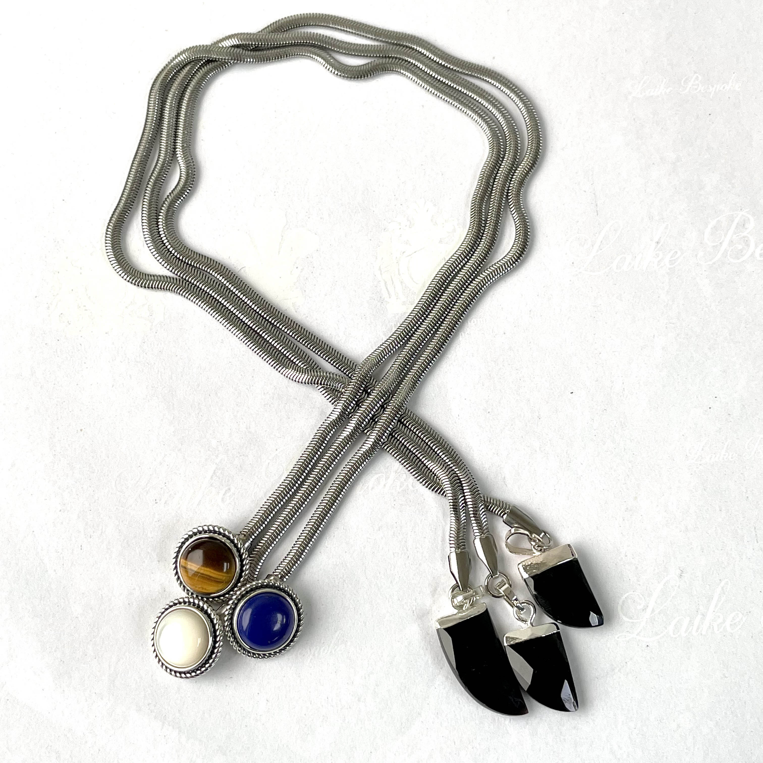 莱可高定高档奢华天然宝石驳头链