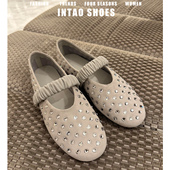 一脚蹬温柔浅口玛丽珍鞋 设计感小众水钻浅口单鞋 女平底2026年新款