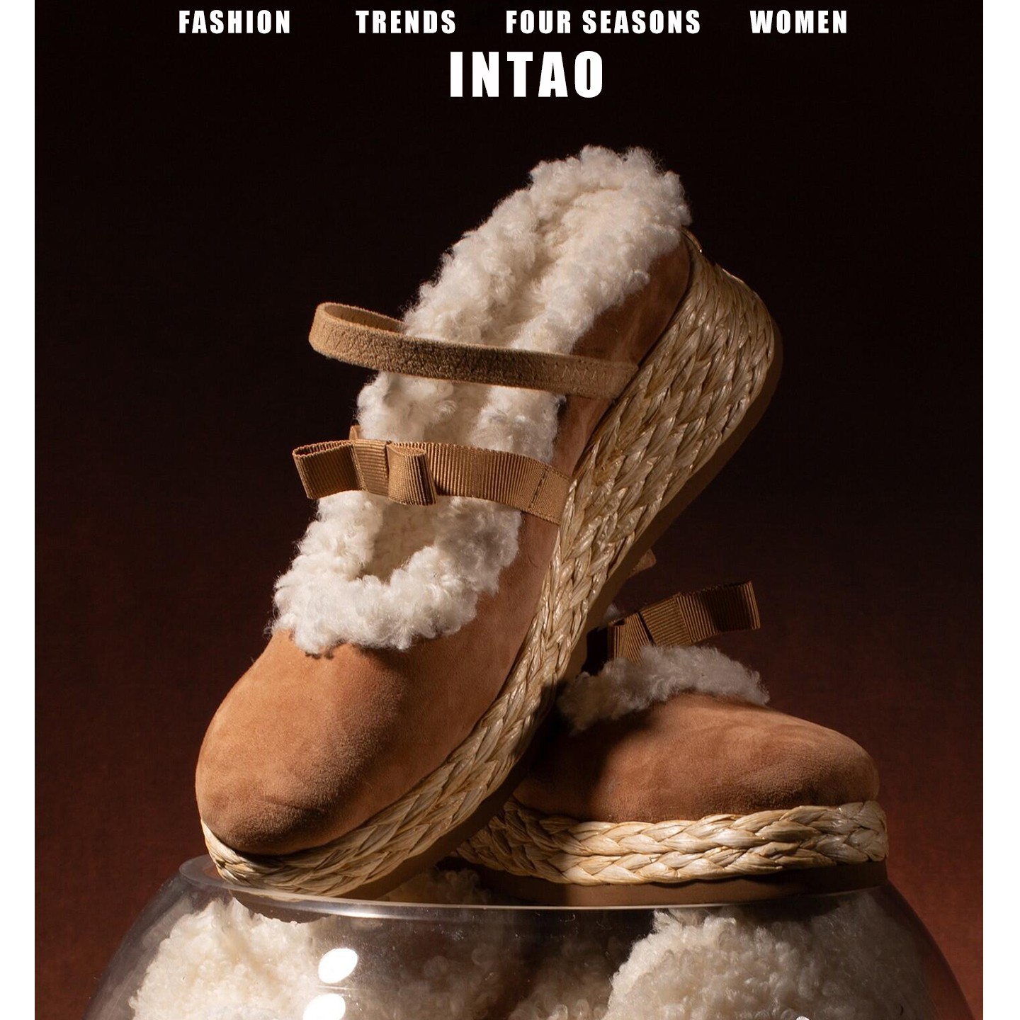 【赵露思同款】棕色毛毛厚底拖鞋