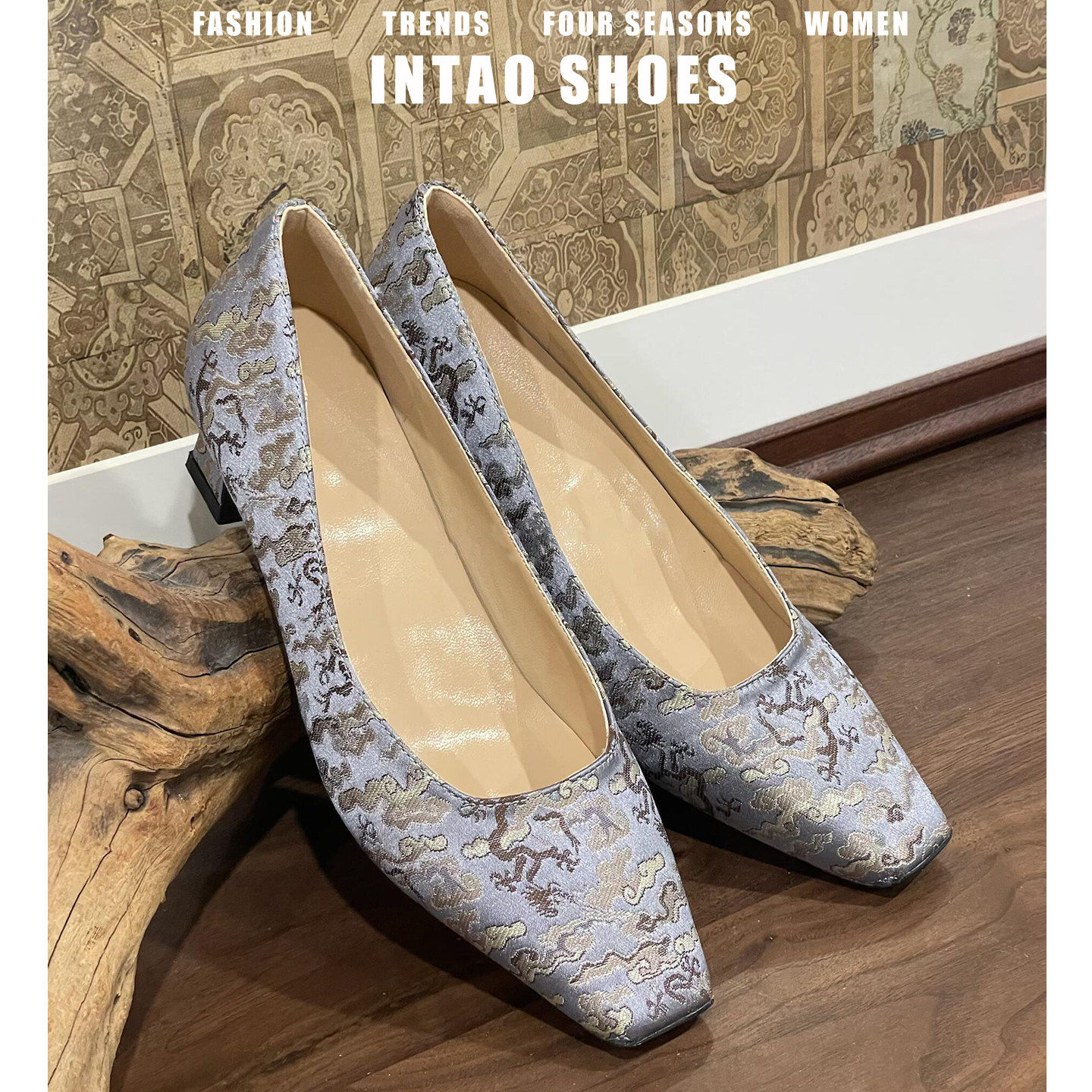 新中式国风刺绣单鞋女粗跟2026新款法式小个子高跟鞋玛丽珍旗袍鞋