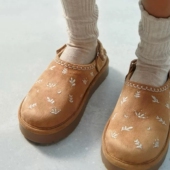 复古防滑面包毛毛鞋 刺绣厚底雪地靴女冬加绒加厚保暖棉鞋 2025新款