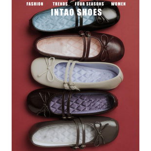 巨好看的蝴蝶结双扣带玛丽珍鞋女外穿2026春季新款芭蕾风平底单鞋