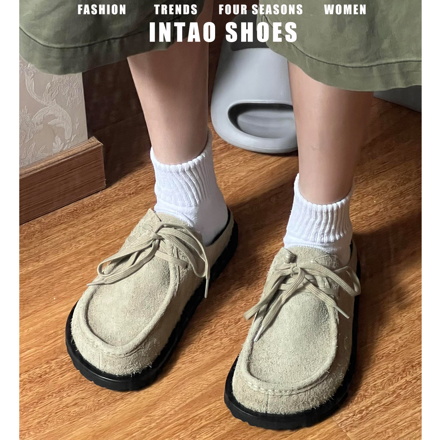 大码41到43磨砂真牛皮勃肯鞋半拖男女同款厚底博肯鞋半包头穆勒鞋