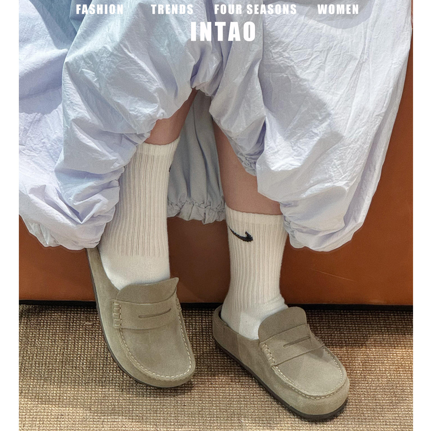 大码复古一脚蹬勃肯鞋半拖2026年秋季新款真皮厚底穆勒鞋包头单鞋