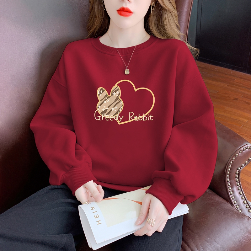 高端正品宽松纯棉韩版印花卫衣女