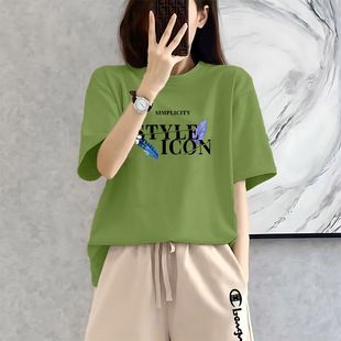 T恤女纯棉女士打底衫 清仓外贸 印花短袖 捡漏女装 体恤 专柜撤柜时尚