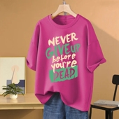 t恤女圆领重工时尚 纯棉短袖 印花学生上衣女 大牌正品 外贸出口女装