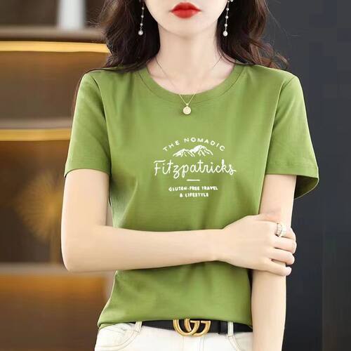 薄款不起球纯棉女3韩版短袖印花