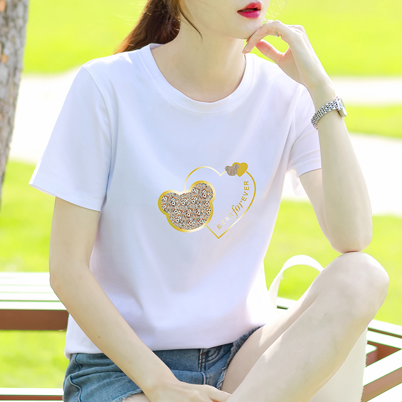 奢华大牌宽松韩版简约时尚短袖女