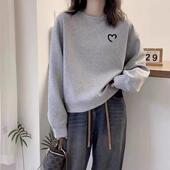 宽松慵懒风休闲上衣加绒加厚洋气正肩全棉外套 女装 即墨秋冬季 韩版