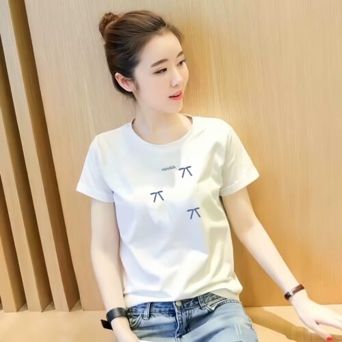 大牌无锡高品质纯棉短袖t恤女韩系小个子宽松慵懒风简约半袖体恤