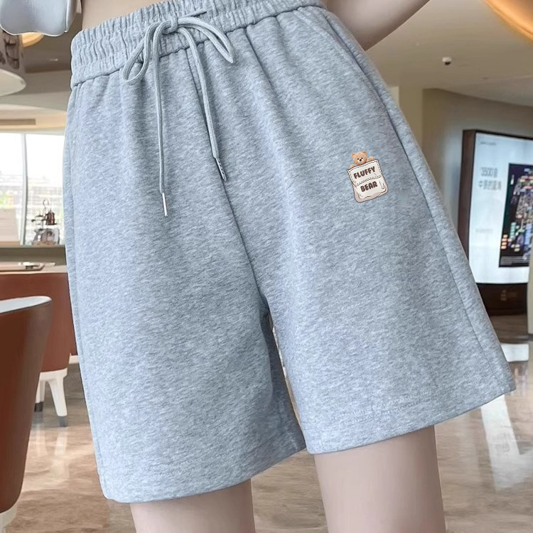 纯棉休闲运动短裤女2025夏季新款简约薄款外穿宽松时尚洋气五分裤图片