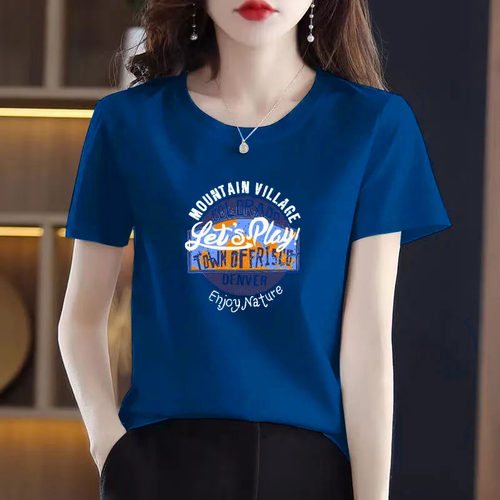 大牌正品薄款印花纯棉韩版短袖女