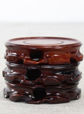 马拉斯木圆形底座实木奇石鱼缸花盆花瓶摆设摆件木质树根置物木座