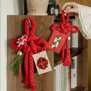 新年中国结挂件2026马年乔迁挂件入户门挂编织绳万字结客厅小挂饰