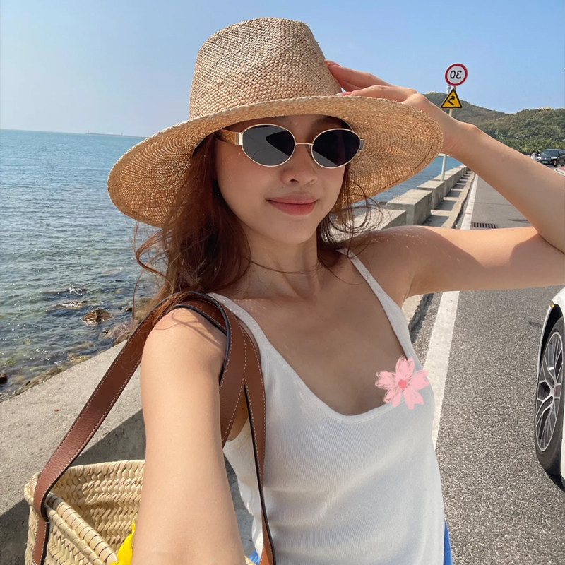 法式春夏手编菲律宾宝草爵士礼帽