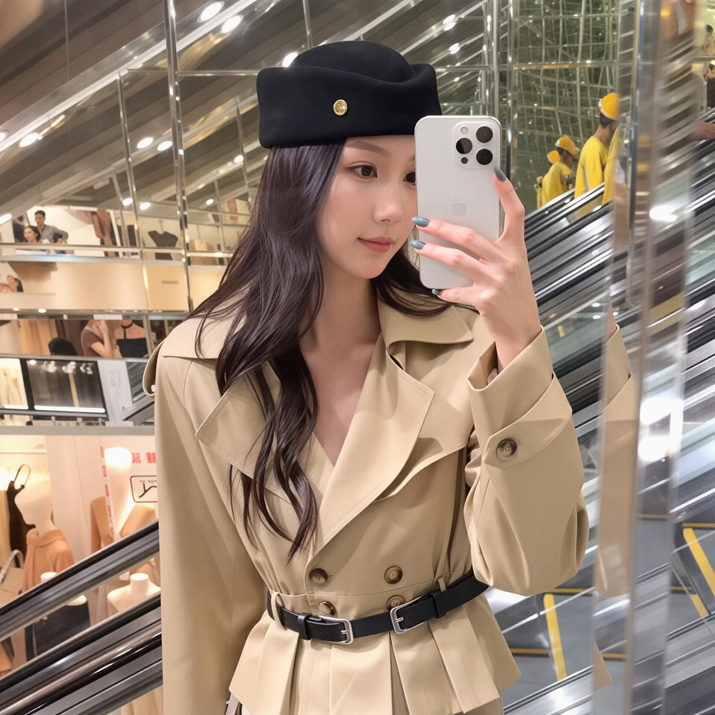 秋冬羊毛盆帽女高级感空姐贝雷帽