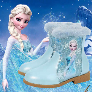 女童马丁靴2026新款秋冬季洋气公主短靴小女孩艾莎宝宝雪地儿童靴