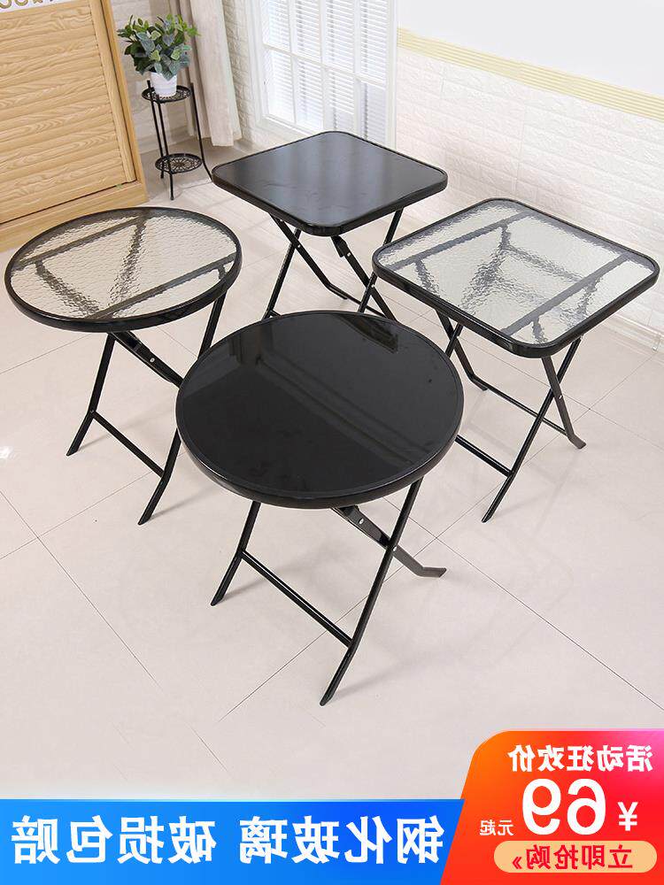 折叠桌子餐桌家用吃饭小桌子户外摆摊简易便携式正方形玻璃圆桌|msdalam kategori perabot kediaman, of Tables, meja lipat - dari Buy2taobao.com untuk memberikan perkhidmatan ejen Taobao profesional membeli