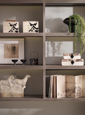 生活馆宋式美学混搭风茶室空间茶柜茶叶盒茶具茶壶装饰品摆件陈列