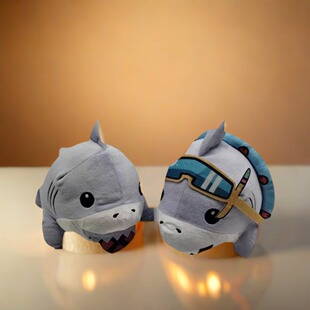 杰夫鲨鱼宝宝公仔毛绒玩偶儿童学生玩具礼物泳圈挂件抱枕陆地陆行