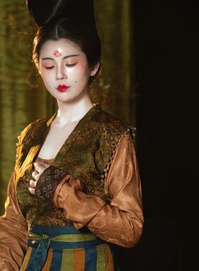襦一坊唐三彩复原汉服齐腰间色裙