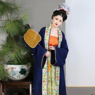 襦一坊丨苏幕遮 复原宋汉服女香云纱窄袖袍真丝褶裙合围褶裙宋抹