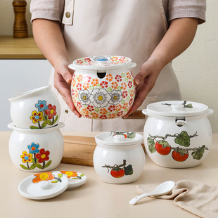 盐罐陶瓷家用耐高温油泼辣子罐储油罐调料专用罐食品级装猪油罐子