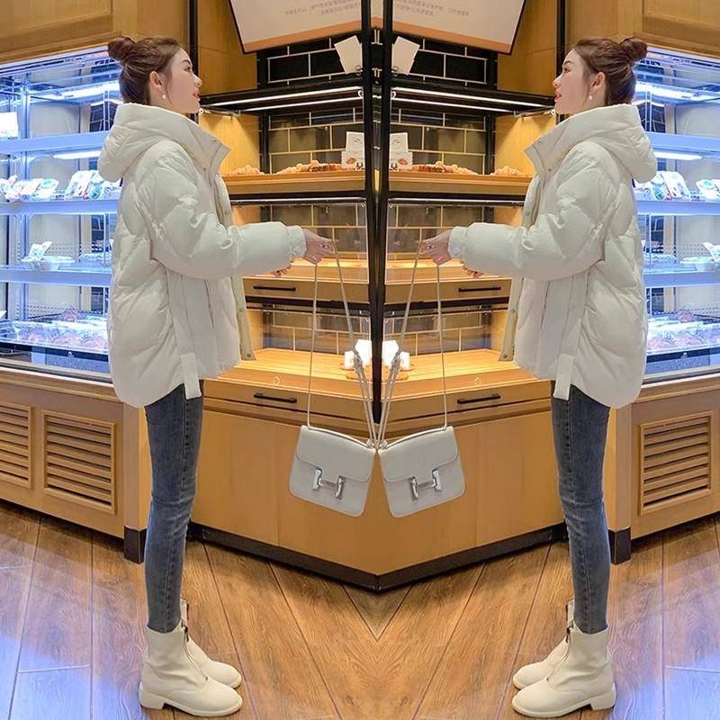 轻薄羽绒棉服女冬季2025新款宽松显瘦连帽棉衣棉袄短款外套小个子