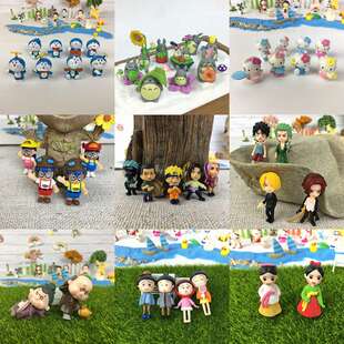 迷你卡通动漫人物公仔龙猫火影海贼王园艺微景观盆栽装 饰品小摆件