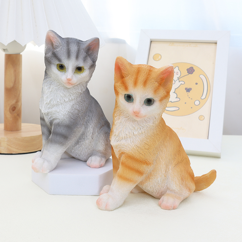 可爱橘猫摆件仿真动物工艺品装饰