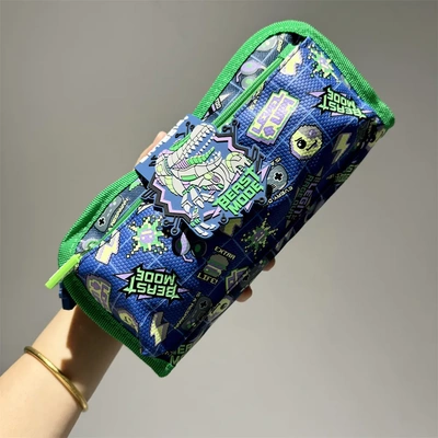 新款Smiggle双层笔袋蓝GAMEOVER多功能收纳笔盒文具盒独角兽