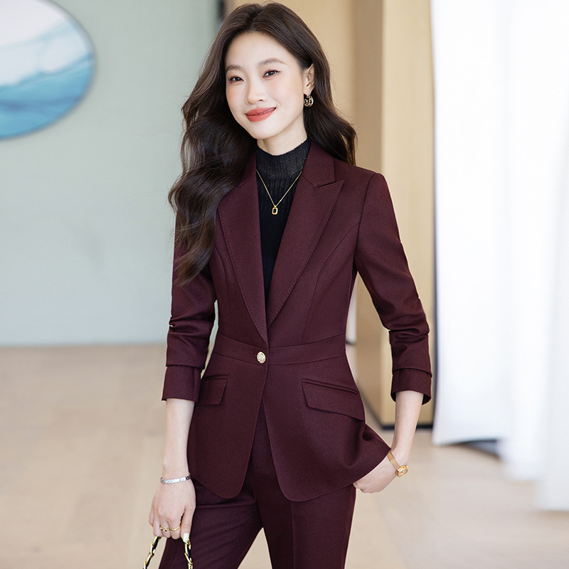 高级感西装套装女春秋新款收腰显瘦主持人正装职业西服外套工作服