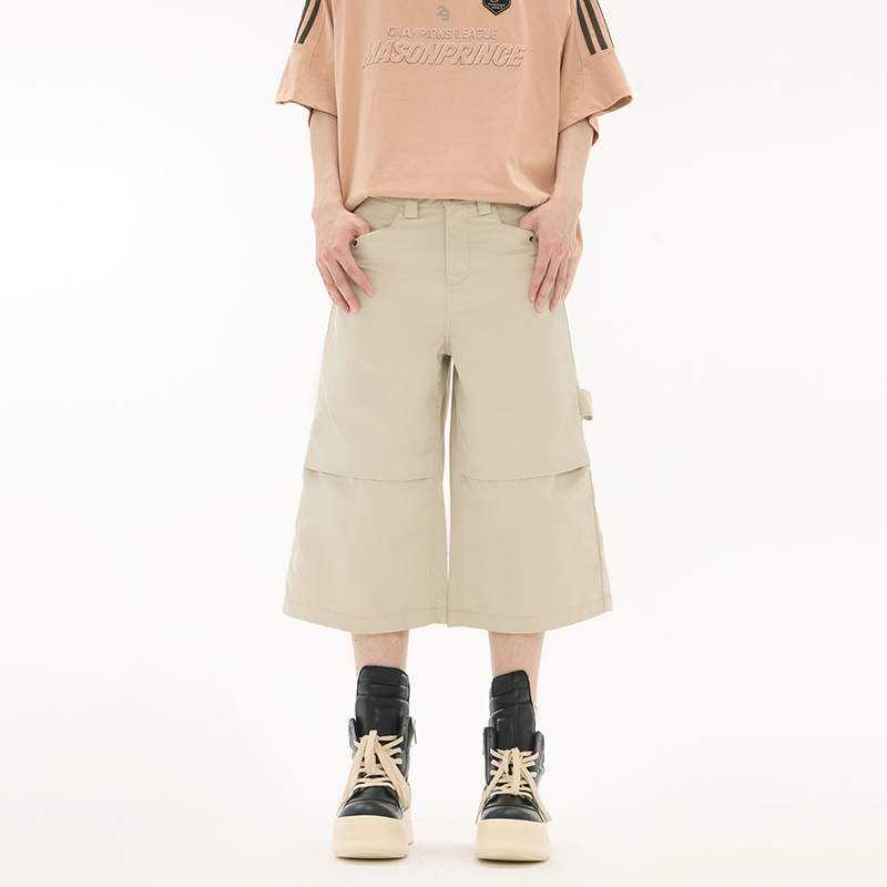 2025夏季新款美式工装七分裤男女同款潮牌中性风宽松百搭休闲短裤