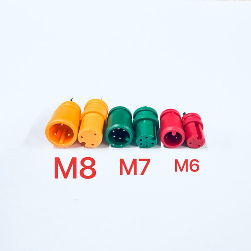 宝马头连接器 M6M7M8防水连接器插头插座 共享电动车圆形公头母座