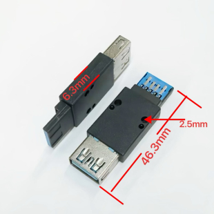 USB3.0公转母接头工厂测试专用尼龙塑胶料防刮伤全功能寿命5000次