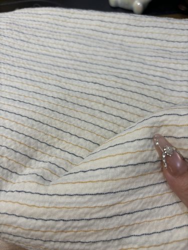 纯棉泡泡米白色条纹衬衣裙子连衣裙床品居家服diy长3米宽1.45米