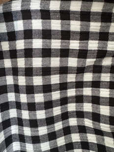 绉布双层纱黑白朝阳格纯棉和尚服抱被床品居家服长3米 宽1.45米